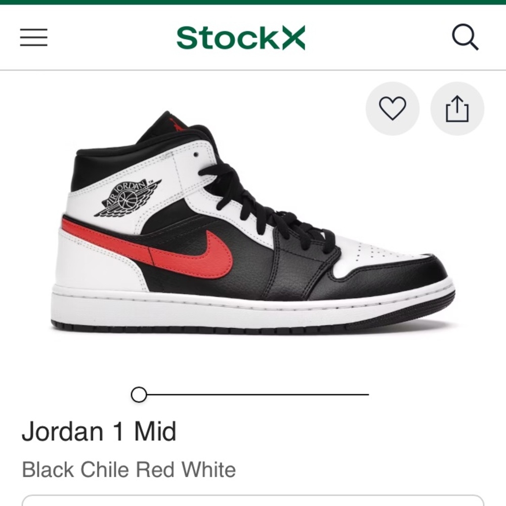 Jordan Black and Red Sneakers Mid-Top Leather